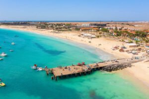 Aerial View Of A Pier In Salt Island, Cape Verde