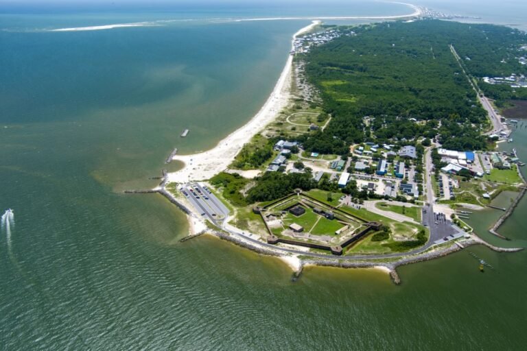 Aerial view of Dauphin Island, Alabama