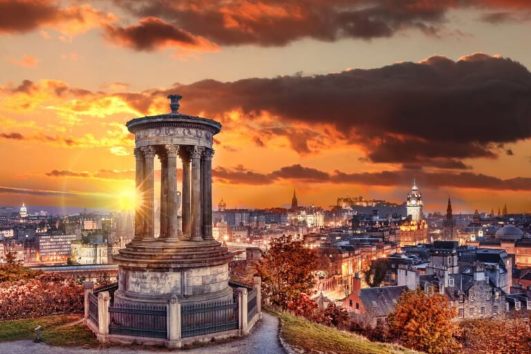 Carlton Hill in autumn in Edinburgh