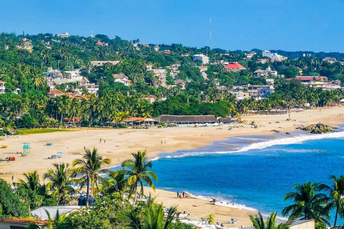 A View Of Puerto Escondido In Oaxaca State, Mexico