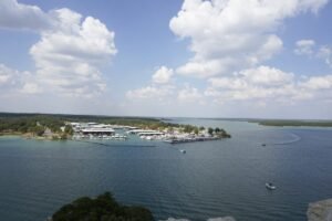 Blue waters of Lake Texoma, Texas