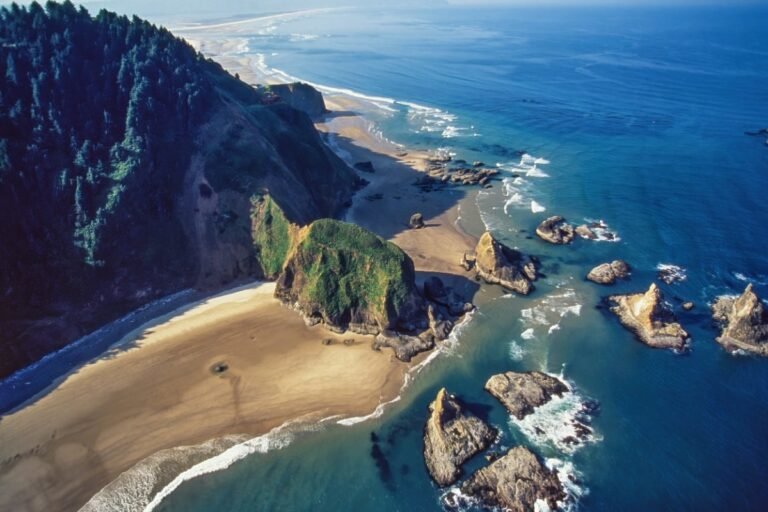 Aerial of Tillamook area coastline