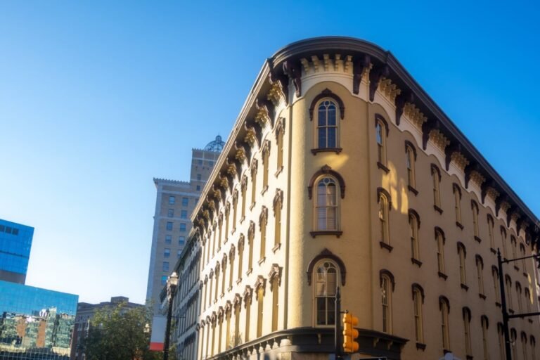 Triangular shaped historic building in Grand rapids, downtown, Michigan
